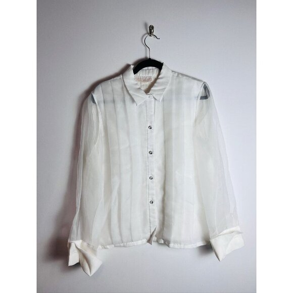 Vintage Michael Marcella 1980's Cocktail Party Shirt White Size 14 - Picture 1 of 10